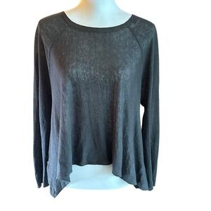 Eileen‎ Fisher Sweater Women's Medium Petite Gray Linen Blend Lightweight